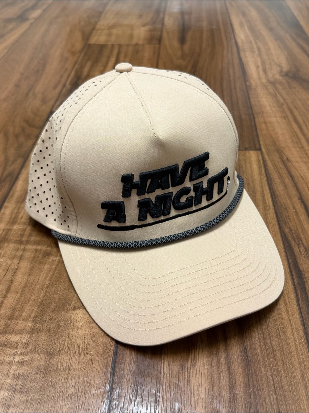 "Have A Night” Parody Sport Perforated Lightweight Snapback Golf Hat Cap Tan